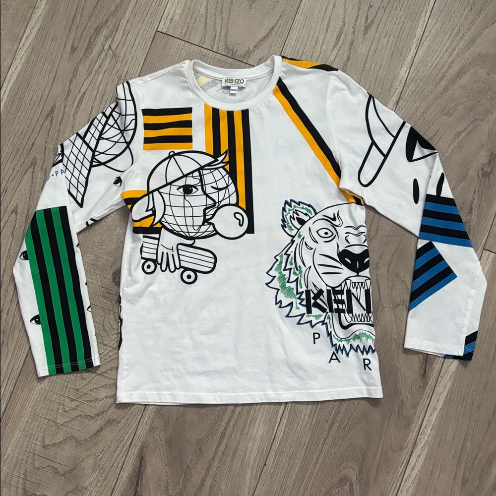 New without tag never worn Kenzo printed long sleeve shirts L/G